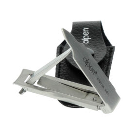 Alpen - Nagelzwicker, flaches Modell, rostfrei, 6 cm, mit Lederetui - 5792.06