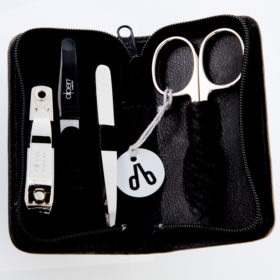 Alpen - Manikürset mit Zipp, 5-tlg., vernickelt, Rinds-Nappaleder, Schwarz - 6820-BLACK