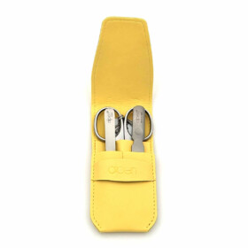 Alpen - Manikürset mit Lasche, 4-tlg., inox. (pol./matt), Kunststoffetui, Gelb - 6800RP-YELLOW