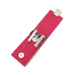 Alpen - Manikürset mit Magnetverschluss, 4-tlg., inox. (matt), Kunstleder, Pink - 6810R-PINK