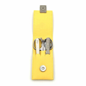 Alpen - Manikürset mit Magnetverschluss, 4-tlg., inox. (pol./matt), Kunstleder, Gelb - 6810RP-YELLOW