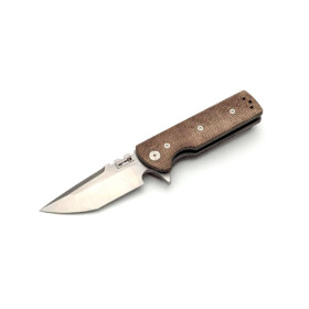 Chavez Knives - T.A.K. Flipper, Tanto, Brown Micarta (SH)