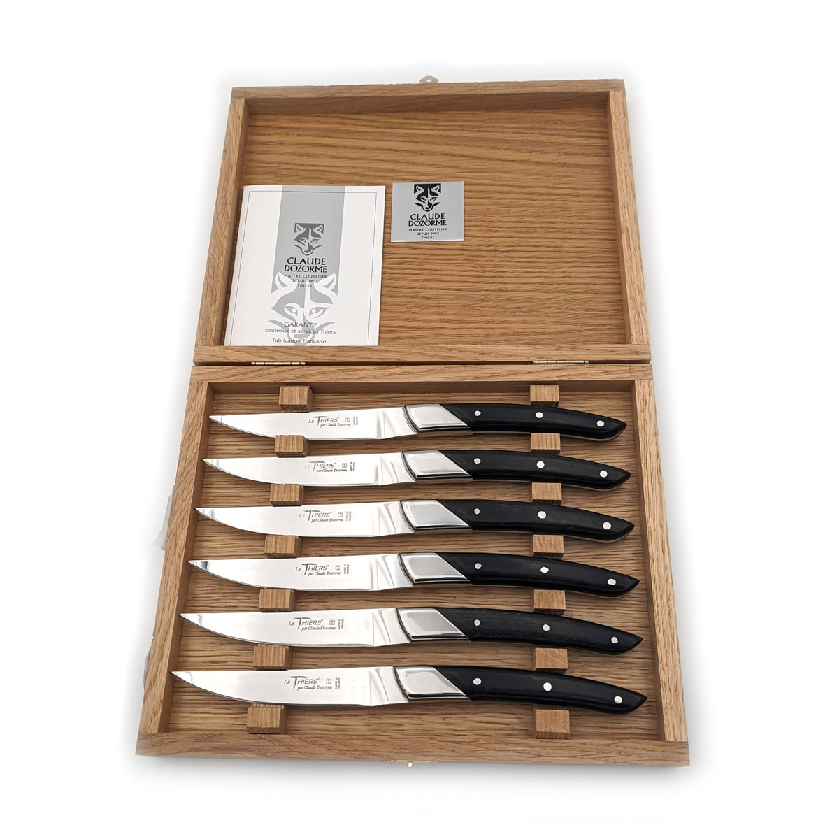 Claude Dozorme - Art Deco Steakmesser Le Thiers, Ebenholz, Set 6-teilig – Bild 3