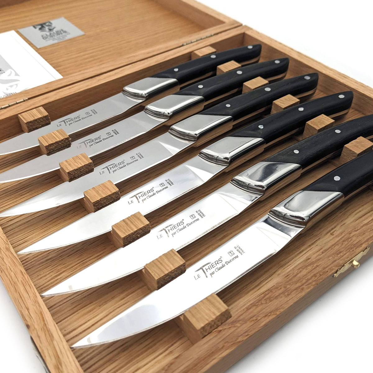 Claude Dozorme - Art Deco Steakmesser Le Thiers, Ebenholz, Set 6-teilig – Bild 2