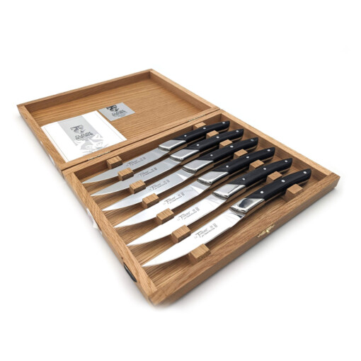 Claude Dozorme - Art Deco Steakmesser Le Thiers, Ebenholz, Set 6-teilig