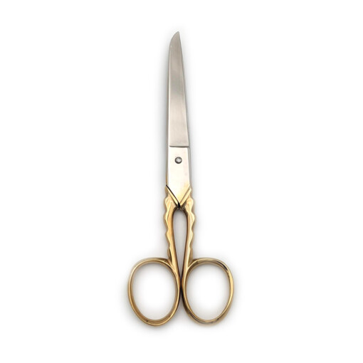 Dreiturm - Kettenhalmschere gold, vernickelt, 6 Zoll – Bild 2