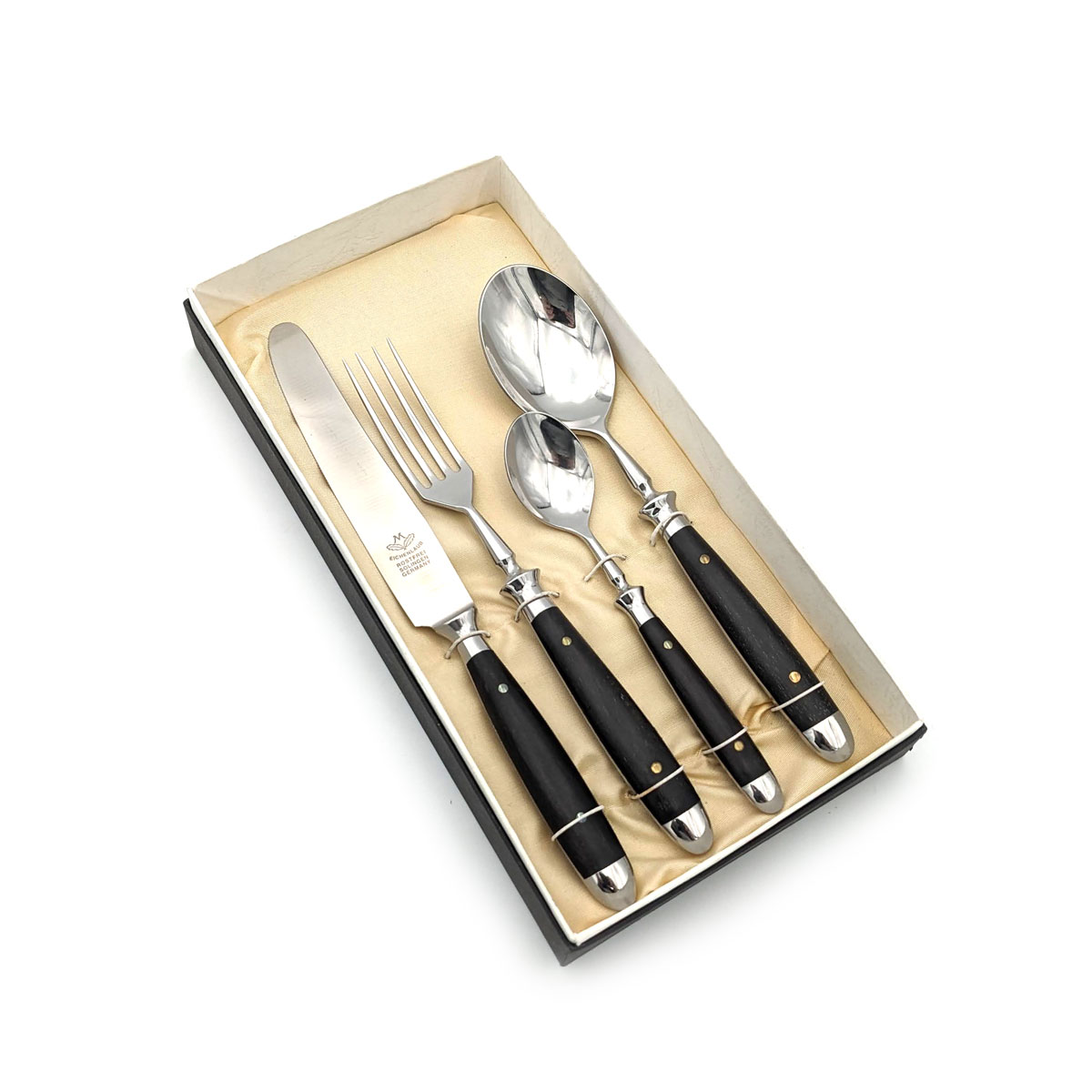 Eichenlaub - "Altdeutsch" Ebenholz Besteck-Set, 4-teilig – Bild 3