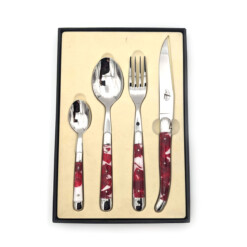 Alternative view of Forge De Laguiole - "Pétales de Roses" Besteck-Set, Rosenblätter in Acryl, 4-teilig (B)