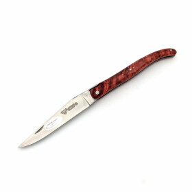 Laguiole en Aubrac - Laguiole "LORENZI" 12 cm, stabilisierte Pappel, rot