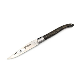Laguiole en Aubrac - Laguiole 12 cm, Kohlefaser, Schwarz mit Gold