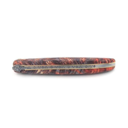 Laguiole en Aubrac - Laguiole "Space" 12 cm, gefärbter, stabilisierter Eschen-Ahorn – Bild 3