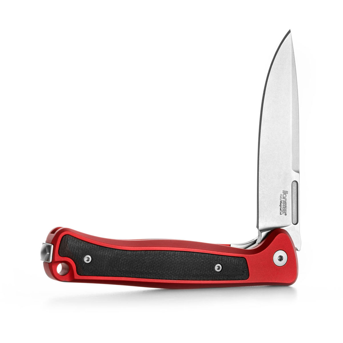 LionSteel Skinny - Red Aluminum - Stonewashed MagnaCut Blade