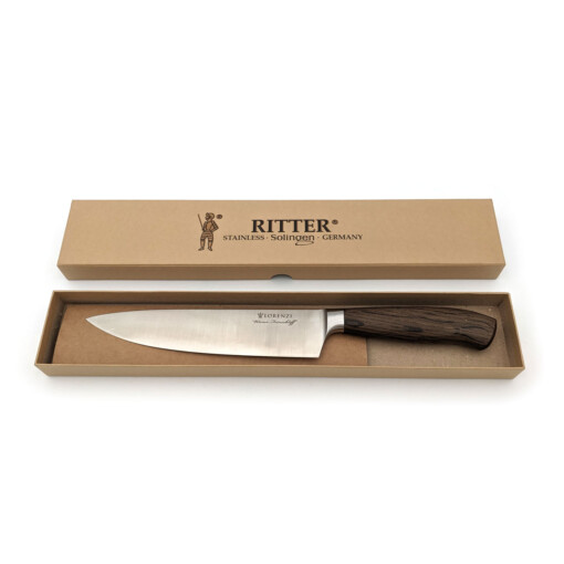 LORENZI - Ritter Kochmesser 21 cm, Räuchereiche mit "Wiener Feinschliff"