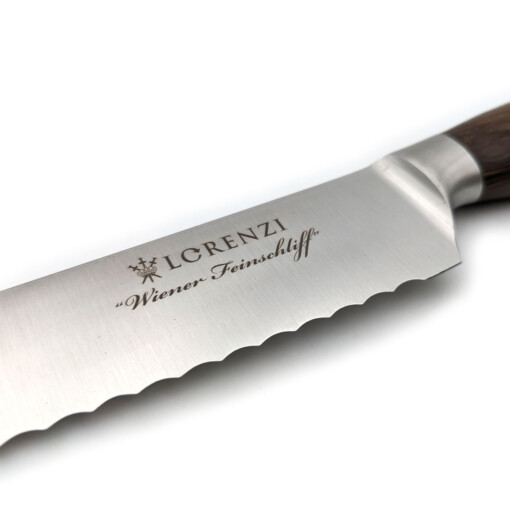 LORENZI - Ritter Brotmesser 22 cm, Räuchereiche mit "Wiener Feinschliff" – Bild 2