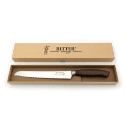 LORENZI - Ritter Brotmesser 22 cm, Räuchereiche mit "Wiener Feinschliff"