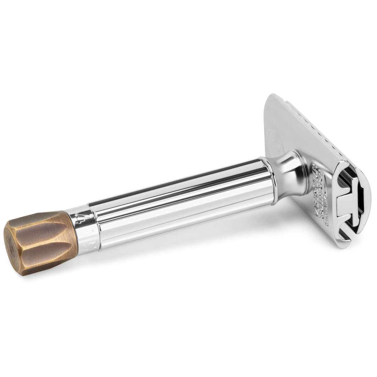 Merkur - Rasierer Progress 500 mit Antik-Messing Metallknauf - 500105 – Bild 4