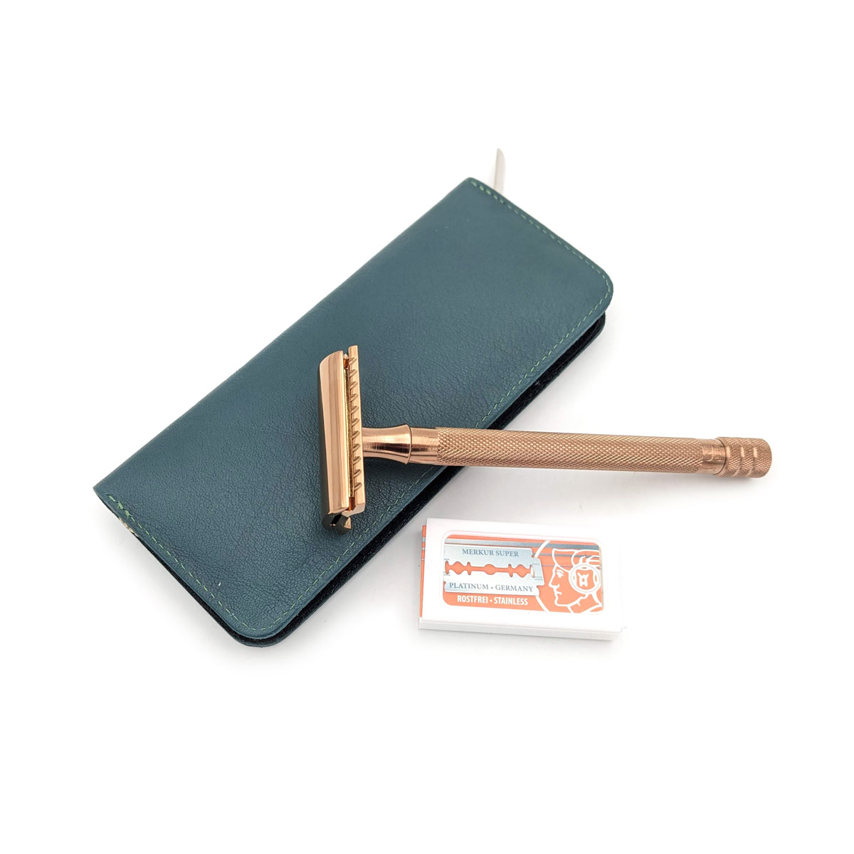 Merkur - Rasierhobel 24G, Roségold, Set