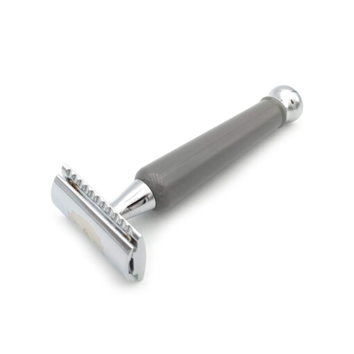 MÜHLE - 70 Jahre Jubiläums Rasierhobel, geschlossener Kamm, Edelharz grau - RJ 70 SR