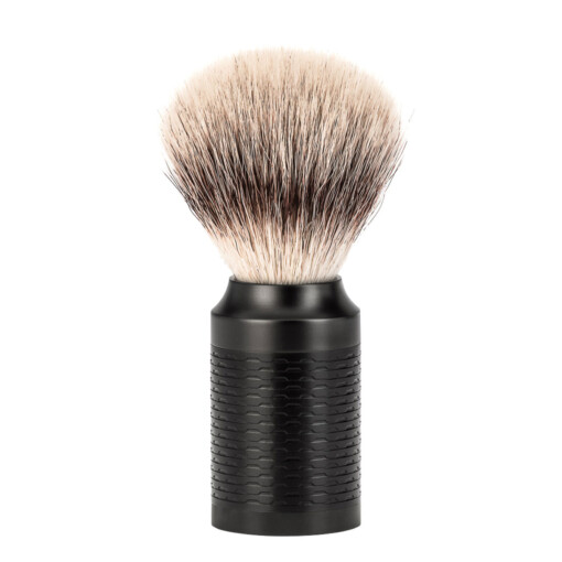 MÜHLE - ROCCA Rasierpinsel, Edelstahl schwarz, Silvertip Fibre - 31 M 96 JET