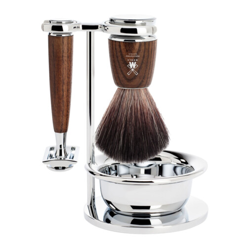 MÜHLE - RYTMO Rasierset mit Schale, Esche, Black Fibre - S 21 H 220 SSR