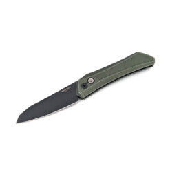 Pro-Tech - Dmitry Sinkevich Design Oligarch, Green Battleworn Handle, Magnacut Black DLC Blade – BSA25.Oligarch.1