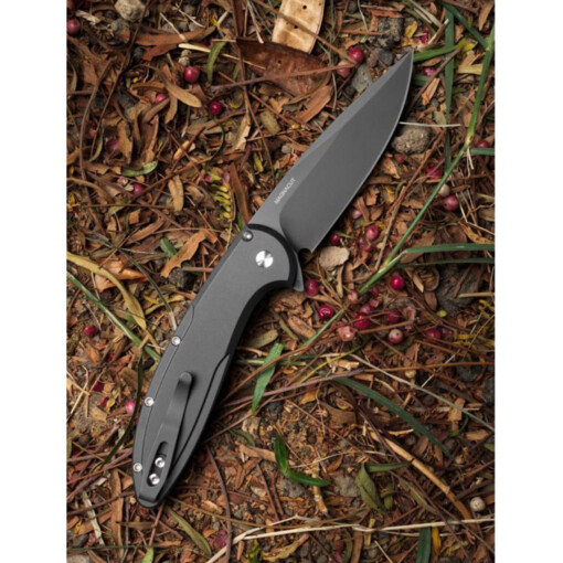 Pro-Tech - Cambria Flipper, DLC Black Magnacut, Black Aluminum, Maple Burl Inlay - CF2103-LTD Maple – Bild 3