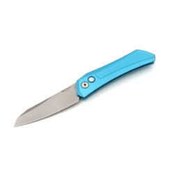 Pro-Tech - Dmitry Sinkevich Design Oligarch, Titanium Blue Handle, Magnacut Stonewached Blade - DS101-T.BLUE