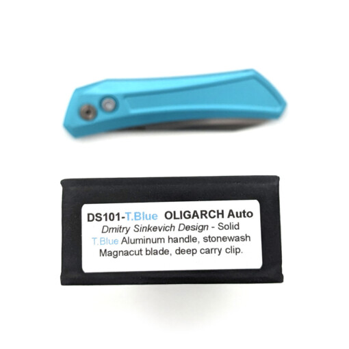 Pro-Tech - Dmitry Sinkevich Design Oligarch, Titanium Blue Handle, Magnacut Stonewached Blade - DS101-T.BLUE – Bild 3
