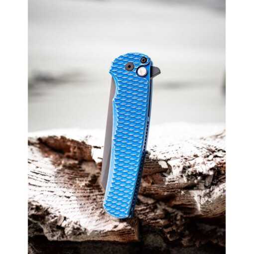 Pro-Tech - Malibu Flipper, DLC Black Magnacut, Blue Dragon Scale Aluminum - 5436-BW Blue LTD – Bild 3