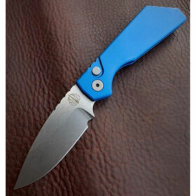 Pro-Tech - Strider PT+, Magnacut Stonewash, Solid Blue - PT201-BLUE