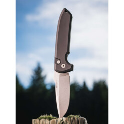 Alternative view of Pro-Tech - Rockeye Auto, Stonewash Magnacut Blade, Plain Edge, Black - LG3101