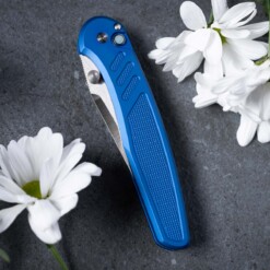 Alternative view of Pro-Tech - Avalon, Peace Neighbor Designed, Stonewash Magnacut Blade, Blue - PN1100-LTD BLUE