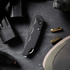 Alternative view of Pro-Tech - TR-5 Tactical Response 5, Black Handle, Black DLC Blade - T503