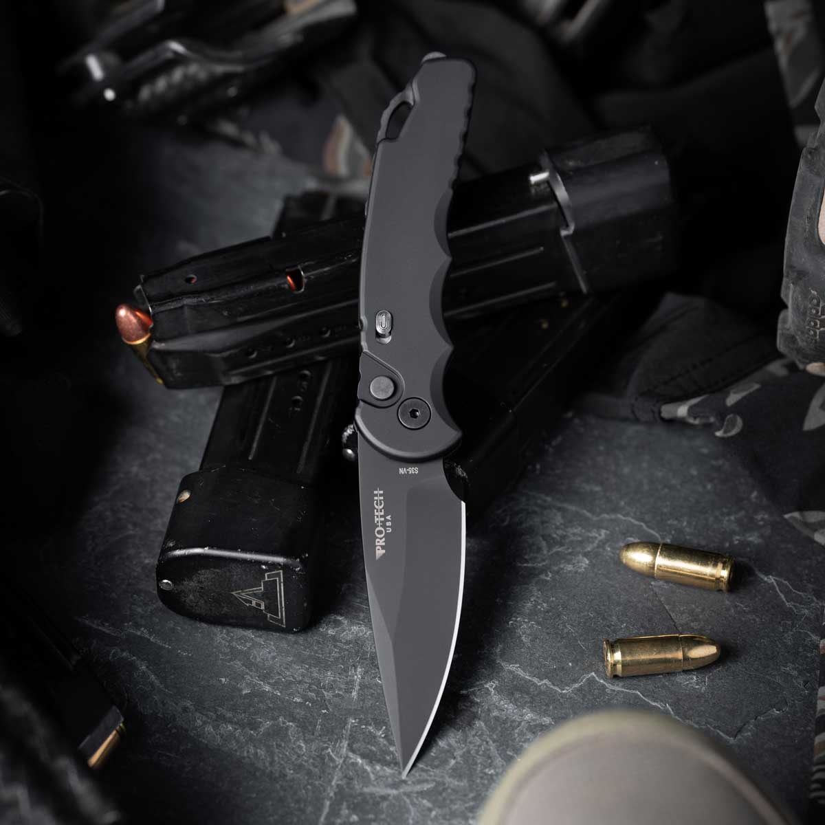 Pro-Tech - TR-5 Tactical Response 5, Black Handle, Black DLC Blade - T503 – Bild 3