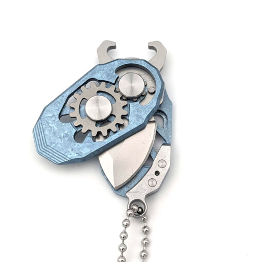 Rikeknife - Mini Knife Beetle Ice Crystal Titanium Blue – Bild 4