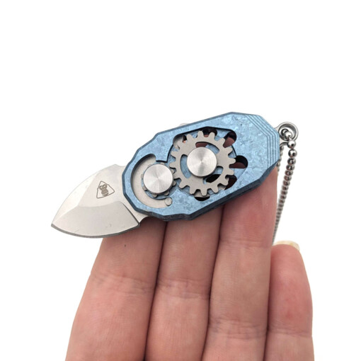 Rikeknife - Mini Knife Beetle Ice Crystal Titanium Blue – Bild 7