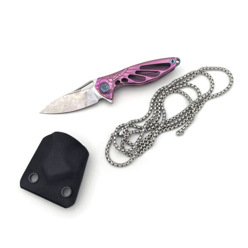 Rikeknife - Mini Hummingbird Damast, Pink – Bild 2