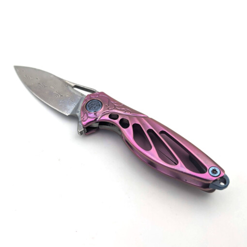Rikeknife - Mini Hummingbird Damast, Pink – Bild 3