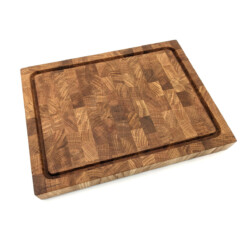 Sikuri - Stirnholz-Schneidbrett groß mit Saftrinne, Eiche