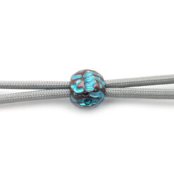 Titanium Gear Design - "Meteor Sphere" Hand-Engraved Bead Light Blue