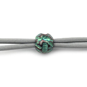 Titanium Gear Design - "Meteor Sphere" Hand-Engraved Bead Green