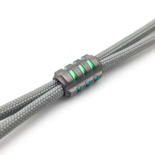 Titanium Gear Design - Small Striped Bead Grey/Green – Bild 2