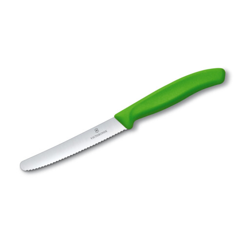 Victorinox - Swiss Classic Tomaten- und Tafelmesser 11 cm Welle, rund, grün