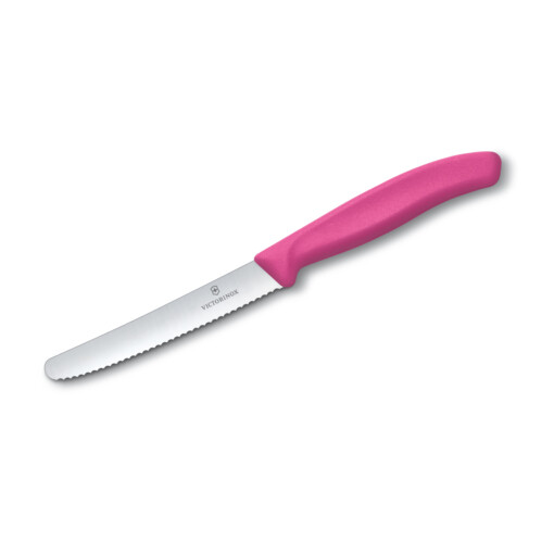 Victorinox - Swiss Classic Tomaten- und Tafelmesser 11 cm Welle, rund, pink