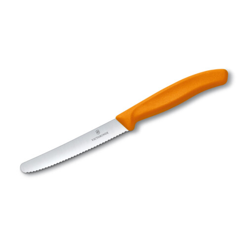 Victorinox - Swiss Classic Tomaten- und Tafelmesser 11 cm Welle, rund, orange