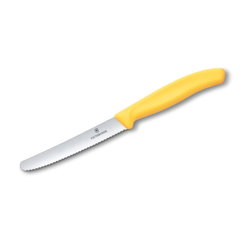 Victorinox - Swiss Classic Tomaten- und Tafelmesser 11 cm Welle, rund, gelb