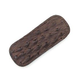 William Henry Knives - Clip Case Brown Medium Dark Ostrich Leather