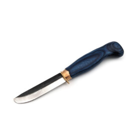 Wood Jewel - Ensi Puukko 8,5 cm, Blau, abgerundete Klinge - WJ23PPEnsiblue